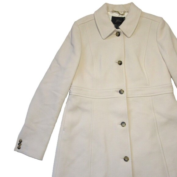 NWT J.Crew Classic Lady Day Coat in Vintage White Ivory Doublecloth Wool 16T - Picture 5 of 13